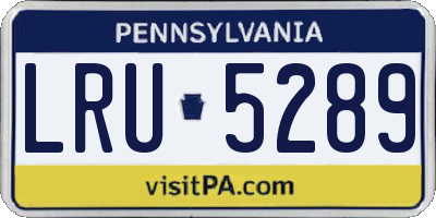 PA license plate LRU5289