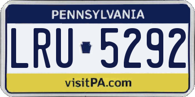 PA license plate LRU5292
