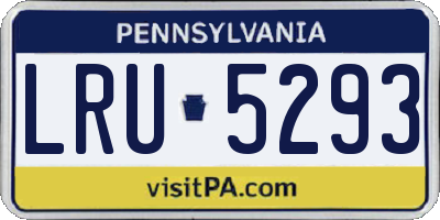 PA license plate LRU5293