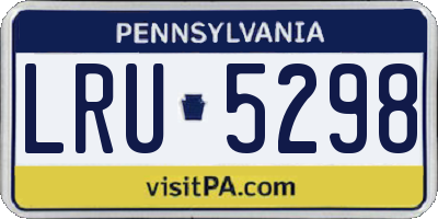 PA license plate LRU5298