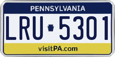PA license plate LRU5301