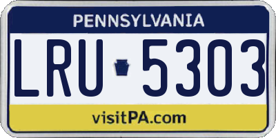 PA license plate LRU5303