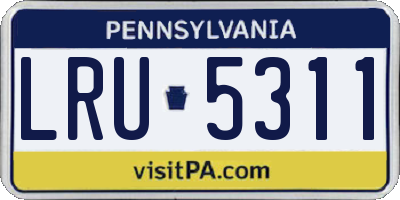 PA license plate LRU5311