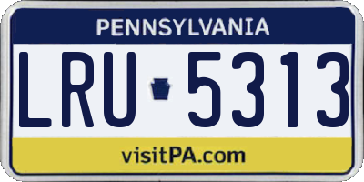 PA license plate LRU5313