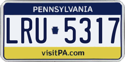 PA license plate LRU5317