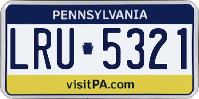 PA license plate LRU5321