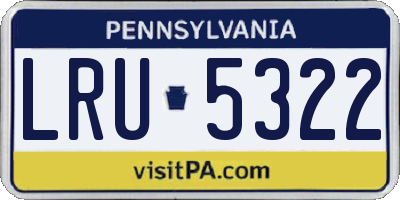 PA license plate LRU5322