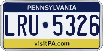 PA license plate LRU5326