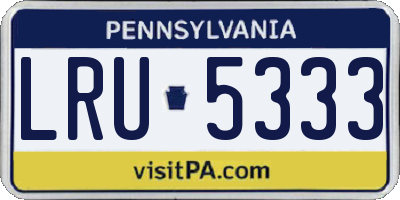 PA license plate LRU5333