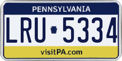 PA license plate LRU5334