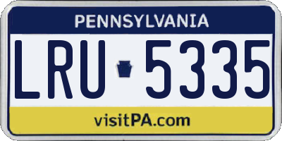 PA license plate LRU5335