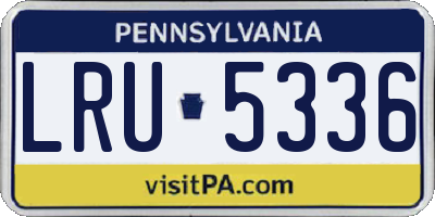 PA license plate LRU5336