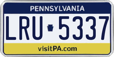 PA license plate LRU5337