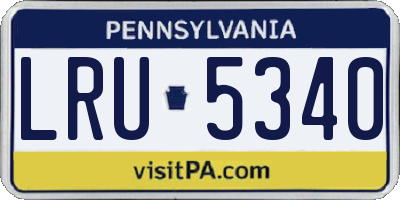 PA license plate LRU5340