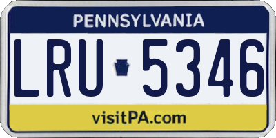 PA license plate LRU5346