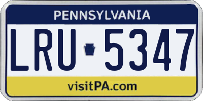PA license plate LRU5347
