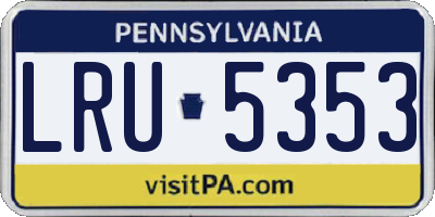 PA license plate LRU5353