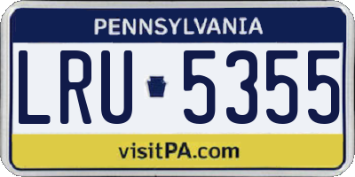 PA license plate LRU5355