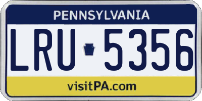 PA license plate LRU5356