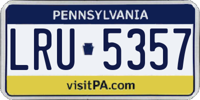 PA license plate LRU5357