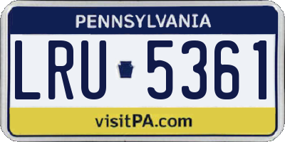 PA license plate LRU5361