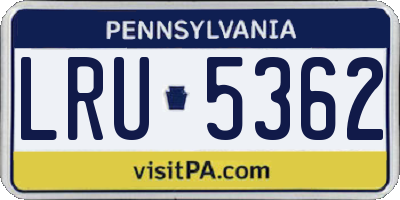 PA license plate LRU5362