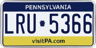 PA license plate LRU5366