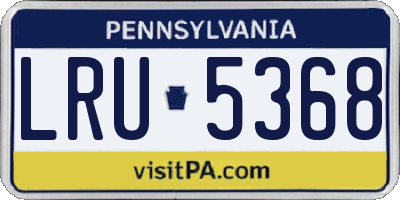 PA license plate LRU5368