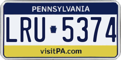 PA license plate LRU5374