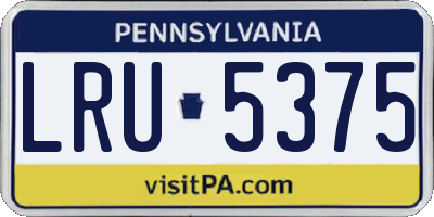 PA license plate LRU5375