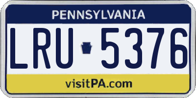 PA license plate LRU5376