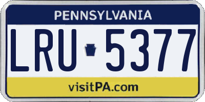 PA license plate LRU5377