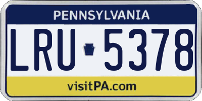 PA license plate LRU5378