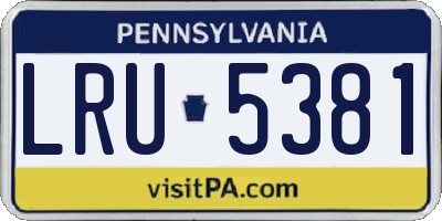 PA license plate LRU5381