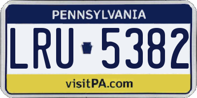 PA license plate LRU5382