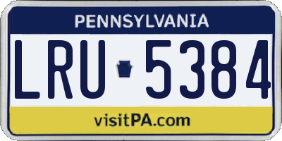 PA license plate LRU5384