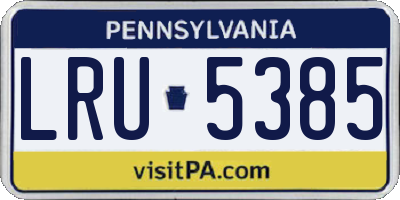 PA license plate LRU5385