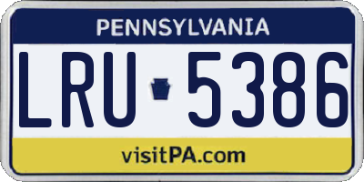 PA license plate LRU5386
