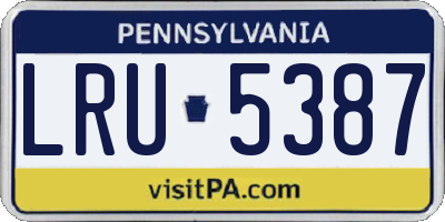 PA license plate LRU5387