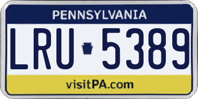 PA license plate LRU5389