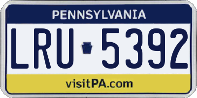 PA license plate LRU5392