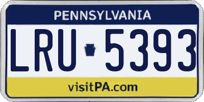 PA license plate LRU5393