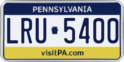 PA license plate LRU5400