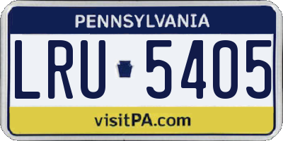 PA license plate LRU5405
