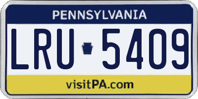 PA license plate LRU5409