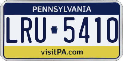 PA license plate LRU5410
