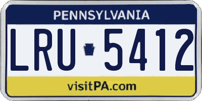 PA license plate LRU5412