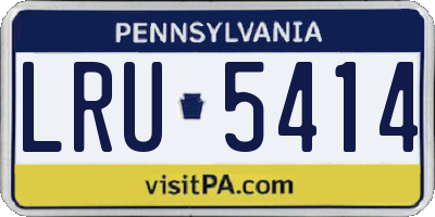 PA license plate LRU5414