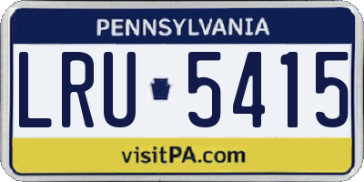 PA license plate LRU5415