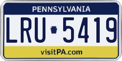PA license plate LRU5419